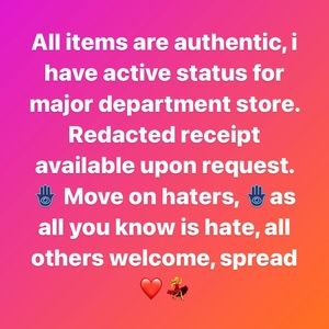 All items are authentic, receipts available upon request